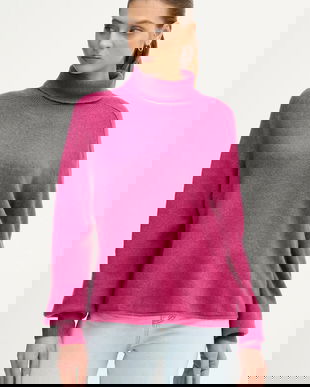 United Colors of Benetton pulover culoarea violet, light, cu guler, 11CZD204F