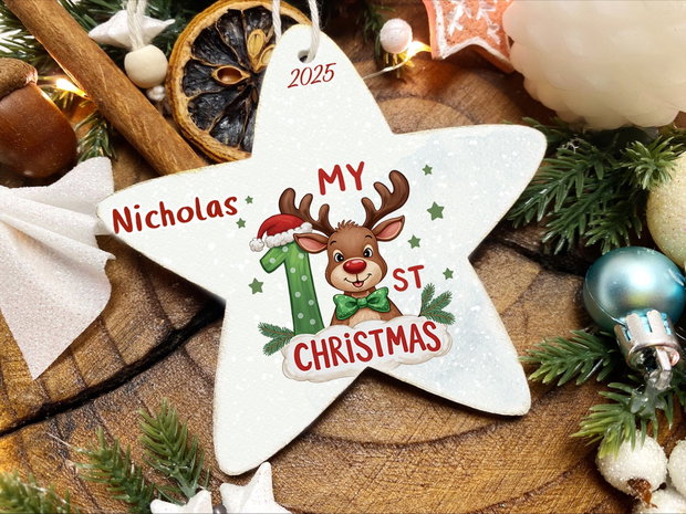 Glob Craciun Personalizat din Lemn - My first Christmas
