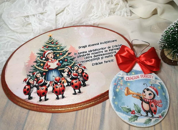 Set cadou personalizat pentru Craciun - invatatoare/ educatoare