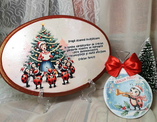 Set cadou personalizat pentru Craciun - invatatoare/ educatoare