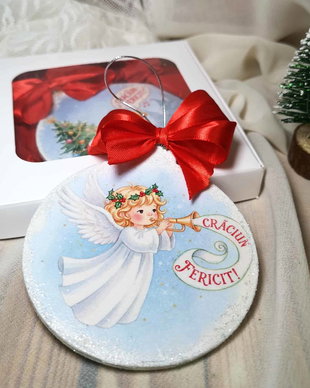 Decoratiune personalizata pentru Craciun, cadou invatatoare educatoare, tema ingeras