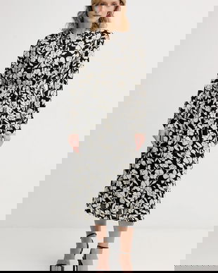 United Colors of Benetton rochie culoarea bej, midi, evazati, 40IGDV0C1