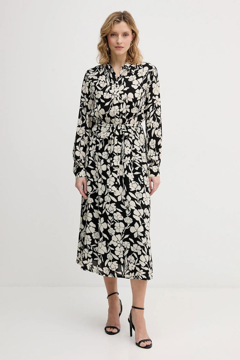 United Colors of Benetton rochie culoarea bej, midi, evazati, 40IGDV0C1