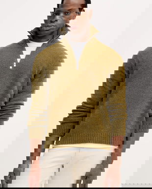 Sisley pulover din amestec de lână culoarea verde, cu guler, 1PJXS200Y