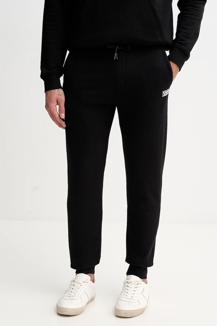 Karl Lagerfeld pantaloni de trening din bumbac culoarea negru, uni, 561917.705782