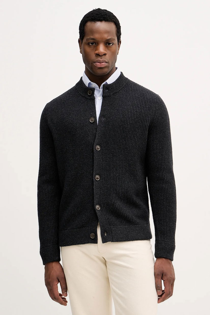 Sisley cardigan din amestec de lână culoarea gri, 1OJHS500K