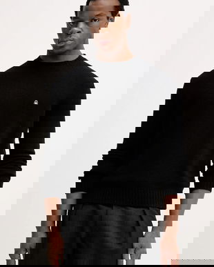 United Colors of Benetton pulover din amestec de lână culoarea negru, 1444U10AZ