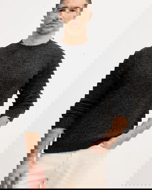 Sisley pulover din amestec de lână culoarea gri, 170WS104O