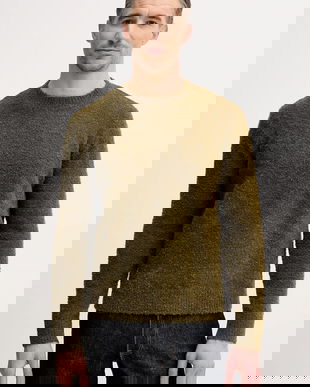 Sisley pulover din amestec de lână culoarea verde, 170WS104O