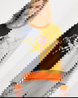 United Colors of Benetton hanorac de bumbac pentru copii x Stranger Things culoarea gri, cu imprimeu, 33NVD10BB