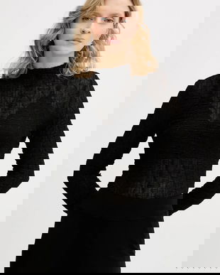 Sisley bluză culoarea negru, uni, 3ELRL108B