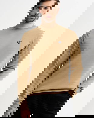 BOSS bluză culoarea bej, uni, 50555830