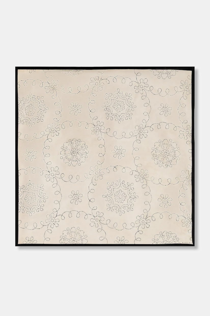 Sisley eșarfă culoarea bej, cu imprimeu, 6TUUW51TF