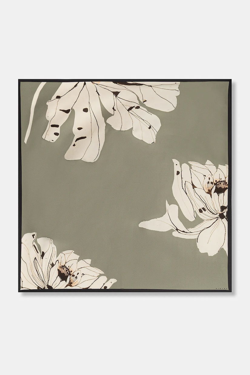 Sisley eșarfă culoarea verde, cu imprimeu, 6TUUW51TF