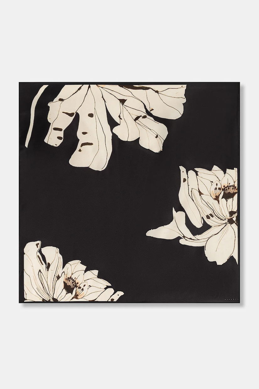 Sisley eșarfă culoarea negru, cu imprimeu, 6TUUW51TF