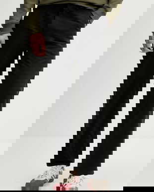 Tommy Jeans pantaloni bărbați, culoarea negru, chinos DM0DM22650