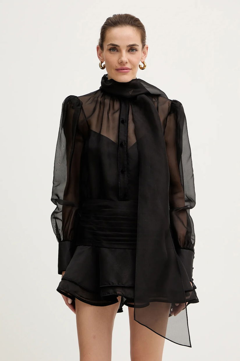 Retrofete rochie de matase Celandine culoarea negru, mini, evazati, R-FW25-11858-17