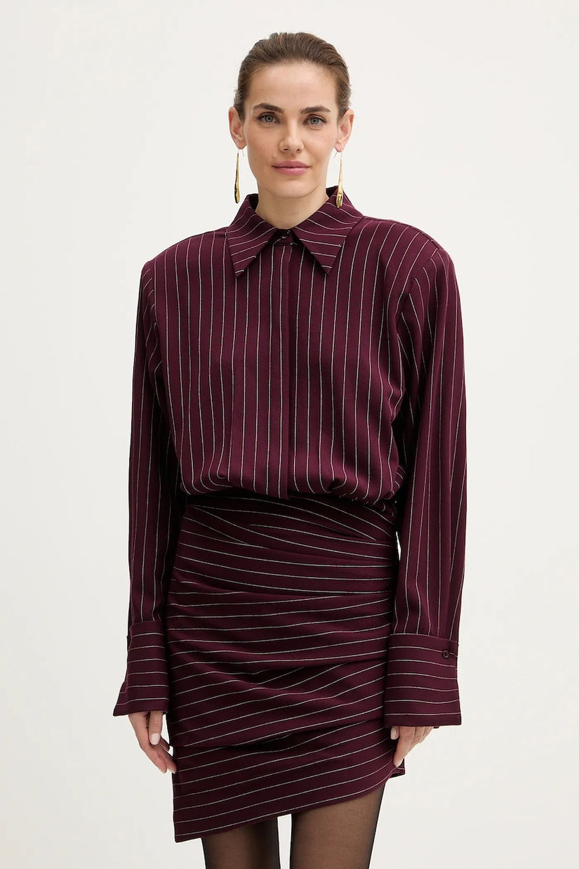 Retrofete rochie Narine culoarea bordo, mini, drept, FW24-10168