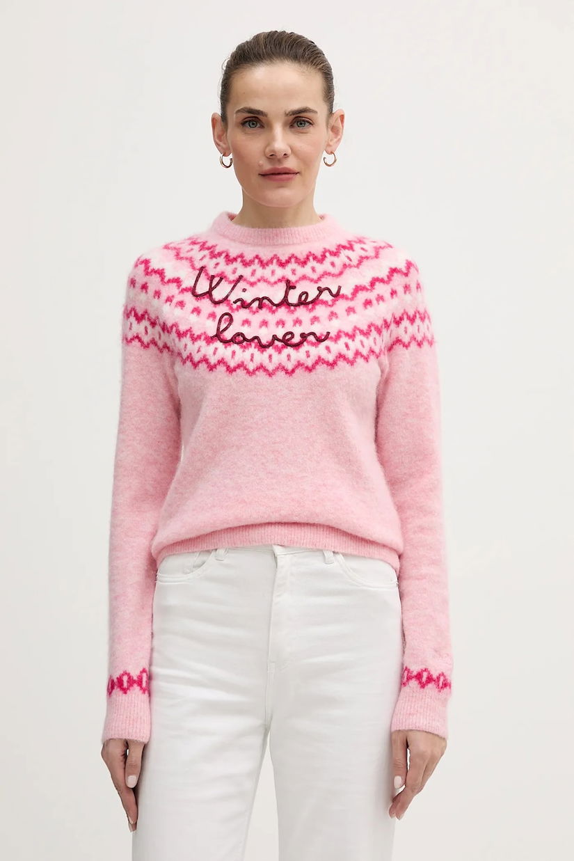 MC2 Saint Barth pulover din amestec de lână și alpaca culoarea roz, QUE0031