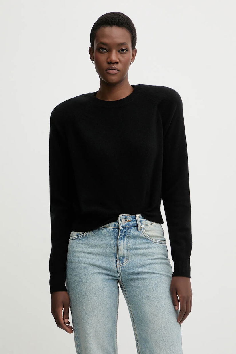 La Mania pulover de lână ELLA culoarea negru, light, ELLA