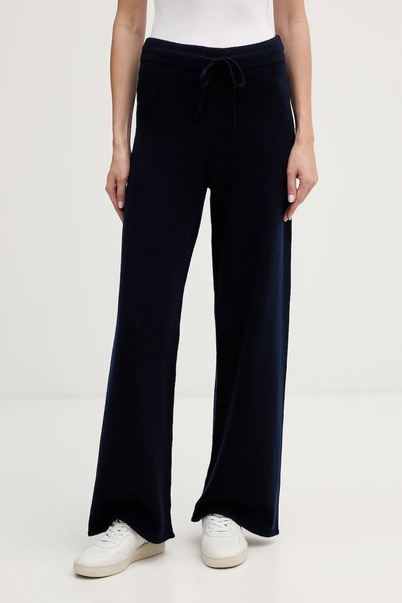 MC2 Saint Barth pantaloni de trening de lână culoarea bleumarin, uni, CBN0002