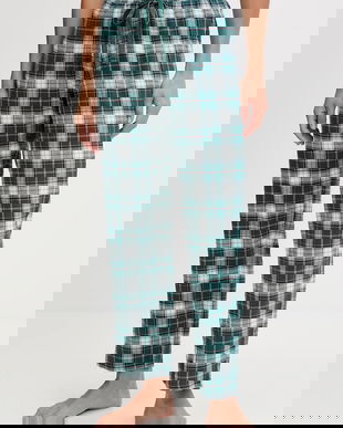 women'secret pantaloni pijama bumbac culoarea verde, bumbac, 3702291