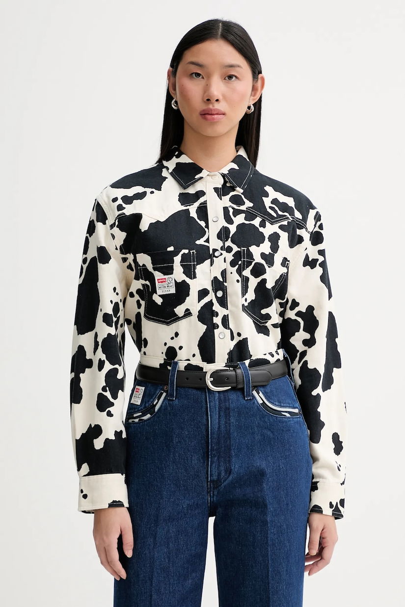 Levi's cămașă x Toy Story culoarea negru, cu guler clasic, relaxed, 0034F