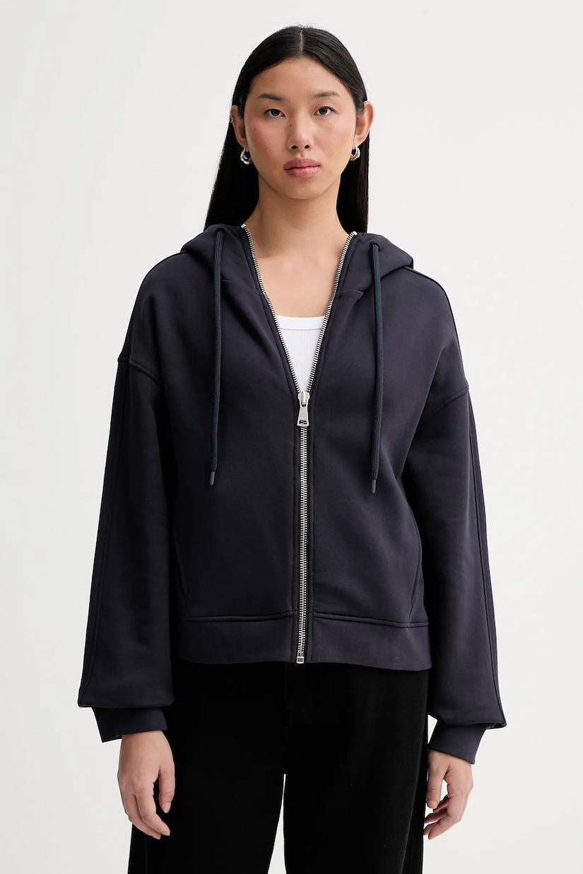 Marc O'Polo hanorac de bumbac culoarea bleumarin, cu glugă, uni, 5000007531