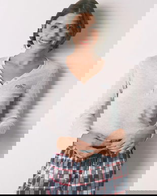 women'secret longsleeve de pijama culoarea gri, 3272334