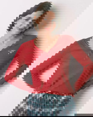 women'secret longsleeve de pijama culoarea roșu, 3272335