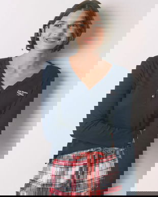 women'secret longsleeve de pijama culoarea bleumarin, 3272340