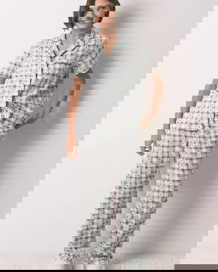 women'secret pijamale din bumbac culoarea verde, 3792071