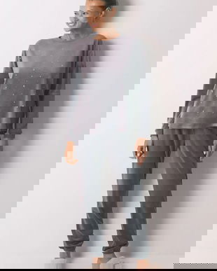 women'secret compleu pijama culoarea gri, 3792064