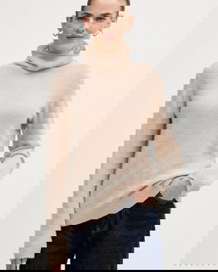 Joop! pulover de cașmir culoarea gri, light, cu guler, 30043675