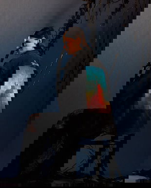 Medicine camasa jeans culoarea negru, cu guler clasic, relaxed