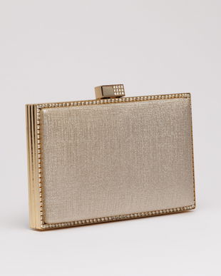 Clutch elegant auriu cu pietricele stralucitoare