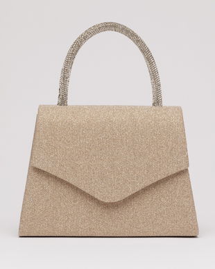 Gentuta din glitter cu reflexii aurii si maner rotund