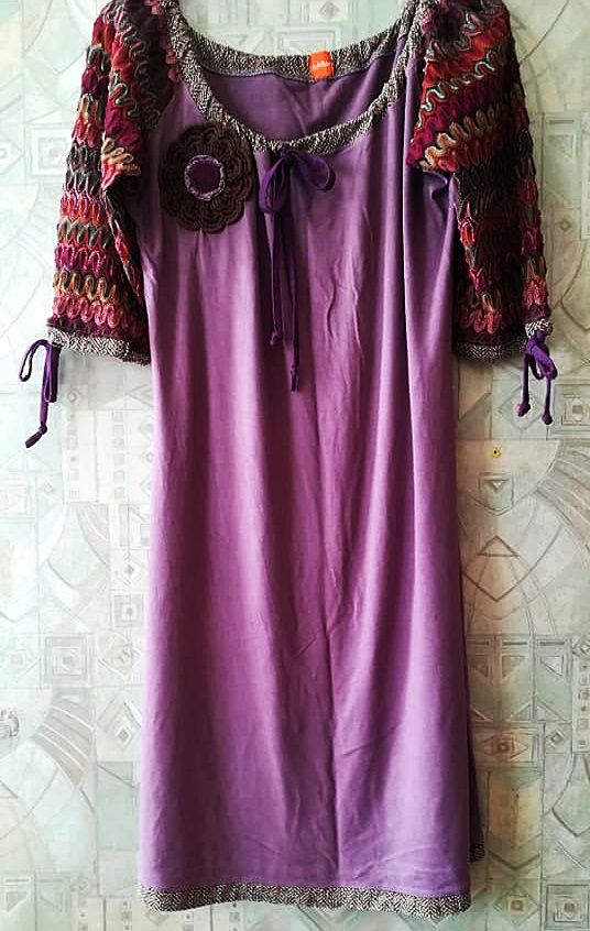 rochie tricot mov cu aplicatii , du Milde , L