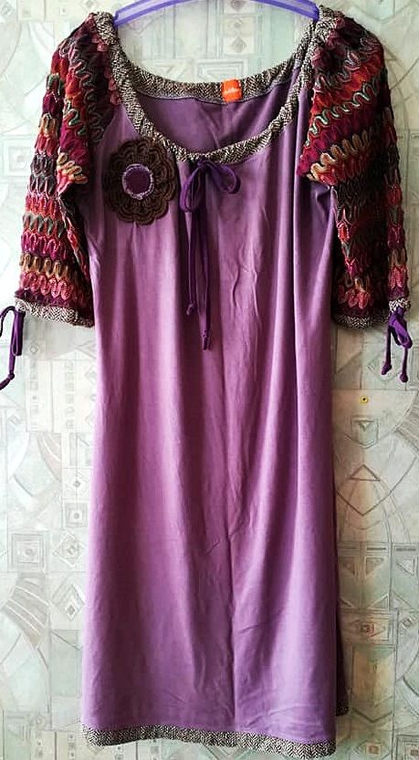 rochie tricot mov cu aplicatii , du Milde , L