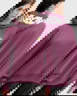 Barrow hanorac de bumbac culoarea violet, cu glugă, cu imprimeu, F5BWUAHS058