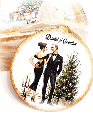 Decoratiune personalizata pentru Craciun, Familie, cuplu elegant