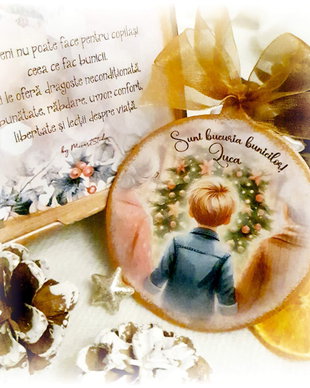 Decoratiune personalizata pentru Craciun, cadou bunici