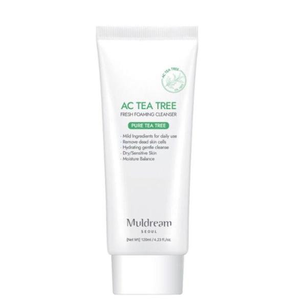 Spuma de Curatare a Fetei cu Extract de Arbore de Ceai pentru Ten Gras si Acneic &ndash; Muldream AC Tea Tree Fresh Foaming Cleanser, 120 ml
