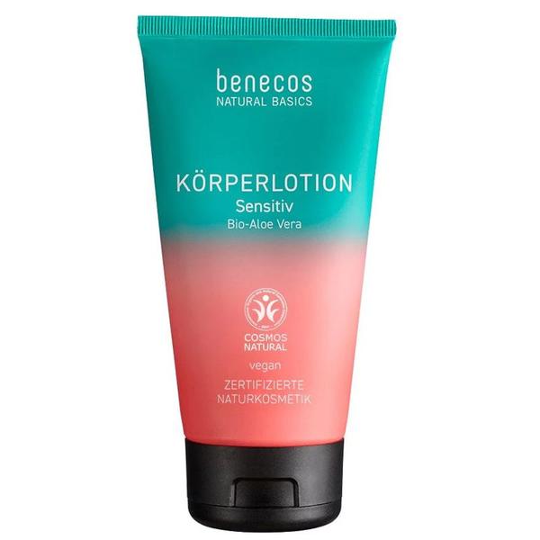 Lotiune de Corp Vegana pentru Piele Sensibila, cu Aloe Vera Bio - Benecos K&ouml;rperlotion Sensitiv, 150 ml