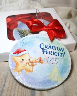 Decoratiune personalizata, in forma de glob, cadou pentru invatatoare/ educatoare - tema stelute