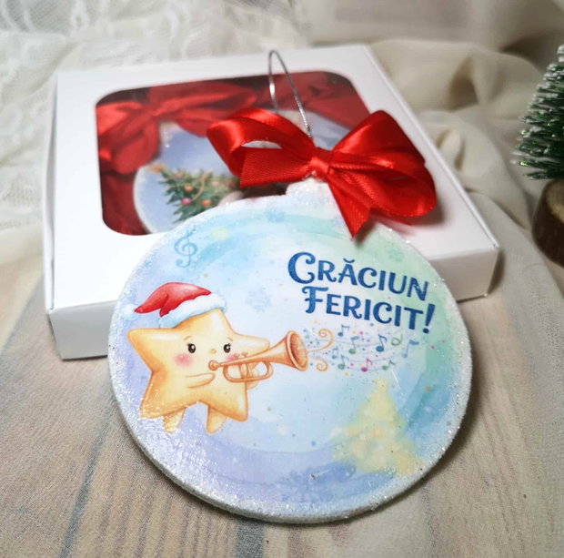 Decoratiune personalizata, in forma de glob, cadou pentru invatatoare/ educatoare - tema stelute