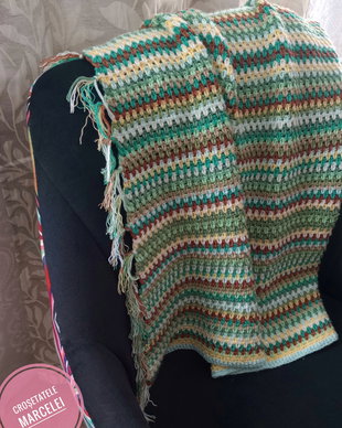Păturică croșetată "Moss stitch"
