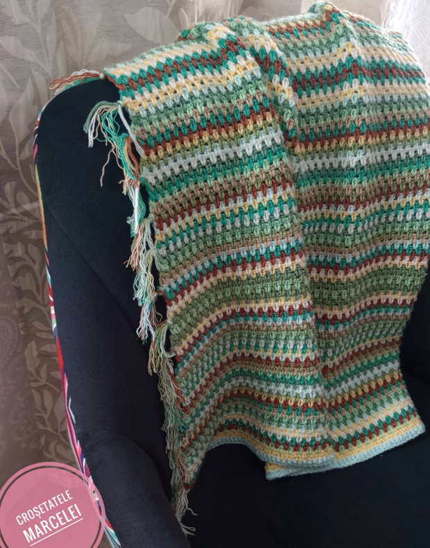 Păturică croșetată "Moss stitch"