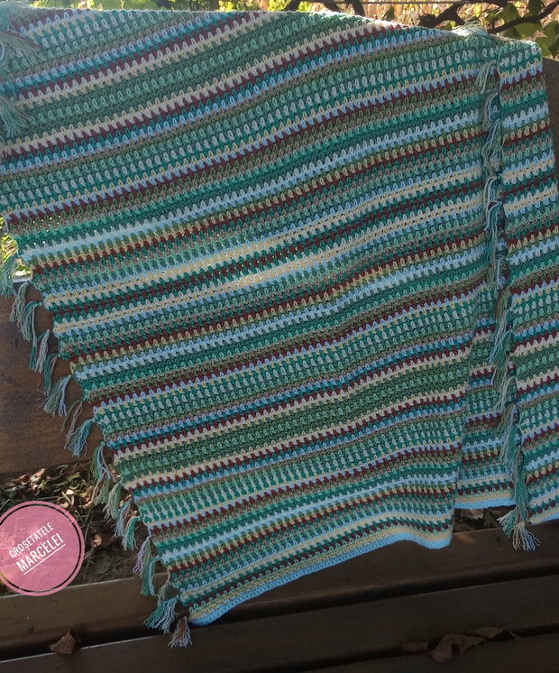 Păturică croșetată "Moss stitch"