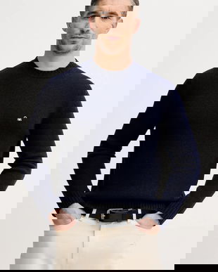 United Colors of Benetton pulover din amestec de lână culoarea bleumarin, 1444U10AZ